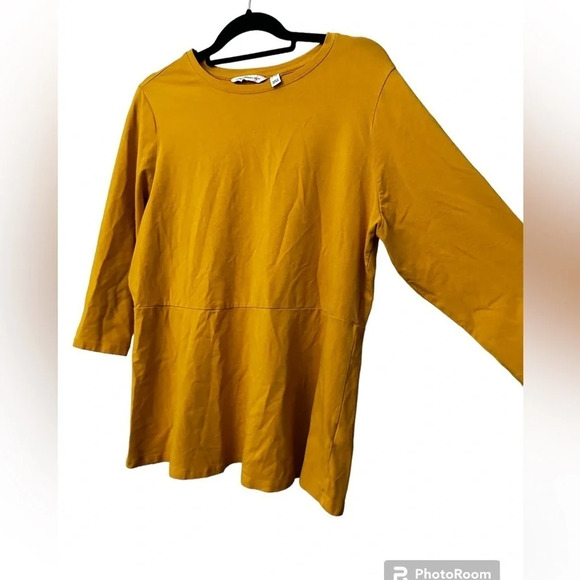 Isaac Mizrahi Live! 3/4 Sleeve Top Mustard Yellow size 1X - Picture 2 of 5